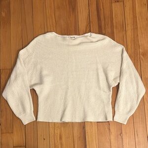 Open Edit Wool Blend Ribbed Sweater